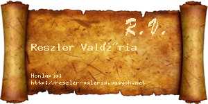 Reszler Valéria névjegykártya